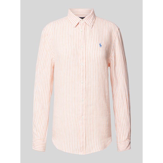 Bluzka lniana z listwą guzikową ze sklepu Peek&Cloppenburg  w kategorii Koszule damskie - zdjęcie 170737048