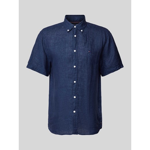 Koszula lniana o kroju regular fit z kołnierzykiem typu button down ze sklepu Peek&Cloppenburg  w kategorii Koszule męskie - zdjęcie 170737225
