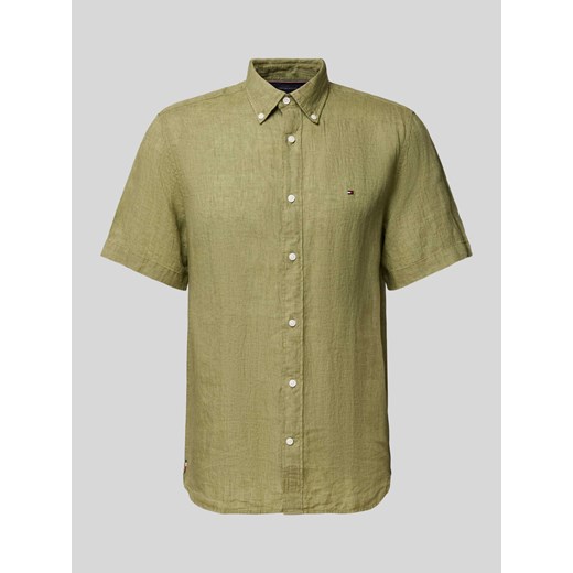 Koszula lniana o kroju regular fit z kołnierzykiem typu button down ze sklepu Peek&Cloppenburg  w kategorii Koszule męskie - zdjęcie 170737406