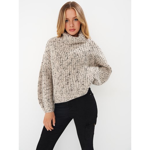 Mohito - Sweter z golfem - beżowy Mohito S okazja Mohito
