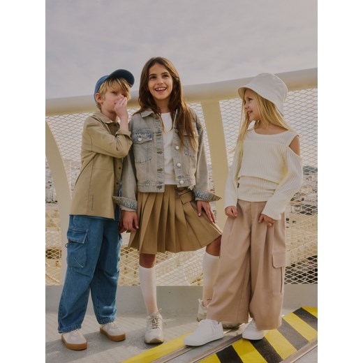 Reserved - Spodnie culotte - beżowy ze sklepu Reserved w kategorii Spodnie dziewczęce - zdjęcie 170738678