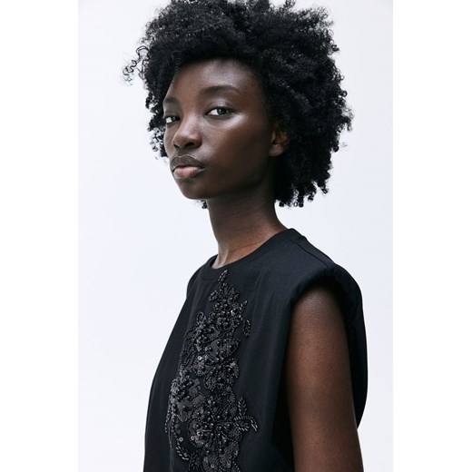 H & M - Top ze zdobieniem - Czarny ze sklepu H&M w kategorii Bluzki damskie - zdjęcie 170740035