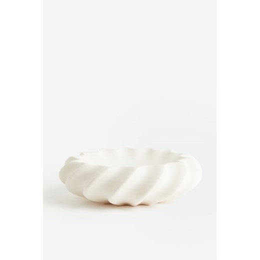H & M - Prążkowana miska z kamionki - Biały ze sklepu H&M w kategorii Misy i tace dekoracyjne - zdjęcie 170740055