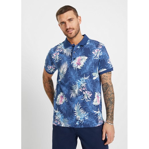 Shirt polo z nadrukiem w hawajskim stylu ze sklepu bonprix w kategorii T-shirty męskie - zdjęcie 170741387