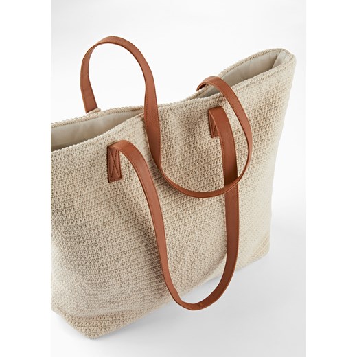 Shopper bag Bonprix na wakacje duża z bawełny