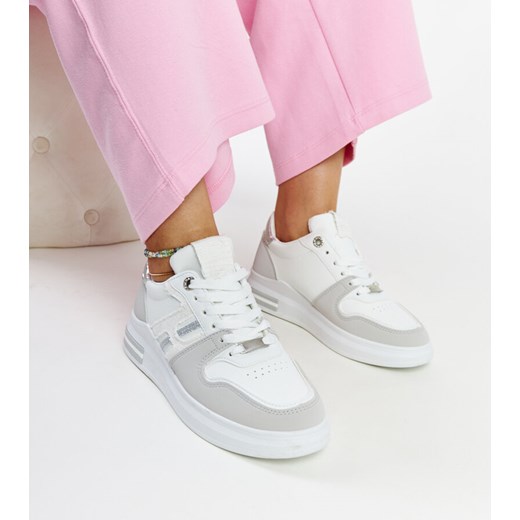 Biało-szare sneakersy na platformie Negisti ze sklepu gemre w kategorii Buty sportowe damskie - zdjęcie 170742638