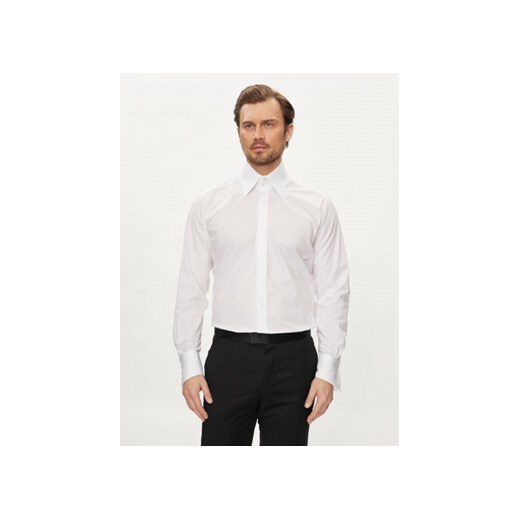 KARL LAGERFELD Koszula 605008 Biały Slim Fit ze sklepu MODIVO w kategorii Koszule męskie - zdjęcie 170745015