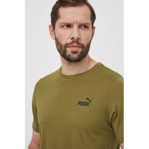 Puma t-shirt męski kolor zielony gładki 586669 ze sklepu ANSWEAR.com w kategorii T-shirty męskie - zdjęcie 170745475