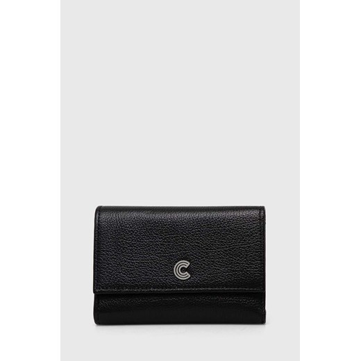 Coccinelle portfel skórzany damski kolor czarny ze sklepu ANSWEAR.com w kategorii Portfele damskie - zdjęcie 170745557