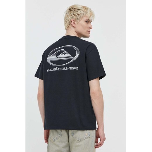 Quiksilver t-shirt bawełniany męski kolor czarny z nadrukiem ze sklepu ANSWEAR.com w kategorii T-shirty męskie - zdjęcie 170745745