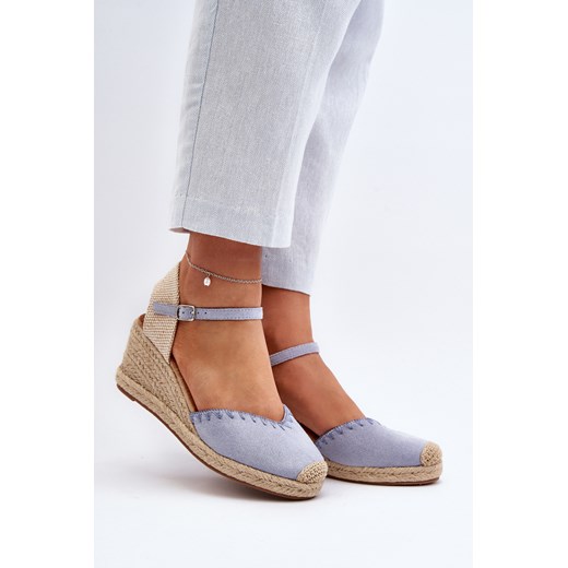 Espadryle damskie na platformie zamszowe na lato