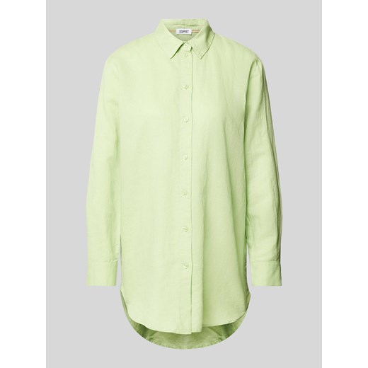 Bluzka lniana z listwą guzikową na całej długości ze sklepu Peek&Cloppenburg  w kategorii Koszule damskie - zdjęcie 170749289