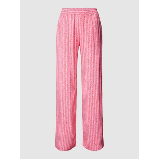 Spodnie materiałowe o kroju regular fit z nadrukiem na całej powierzchni ze sklepu Peek&Cloppenburg  w kategorii Spodnie damskie - zdjęcie 170749319