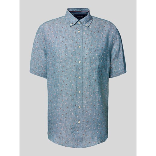 Koszula casualowa o kroju regular fit z lnu z kołnierzykiem typu button down ze sklepu Peek&Cloppenburg  w kategorii Koszule męskie - zdjęcie 170749398
