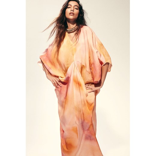 H & M - Wzorzysta sukienka tunikowa - Pomarańczowy ze sklepu H&M w kategorii Sukienki - zdjęcie 170749816
