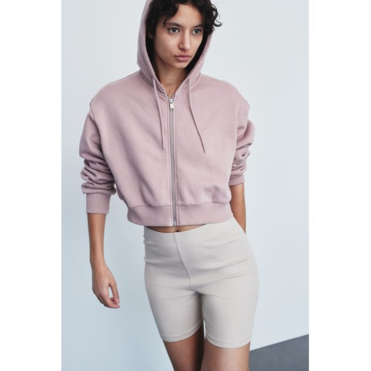 H & M - Krótka rozpinana bluza z kapturem - Różowy H & M XL H&M