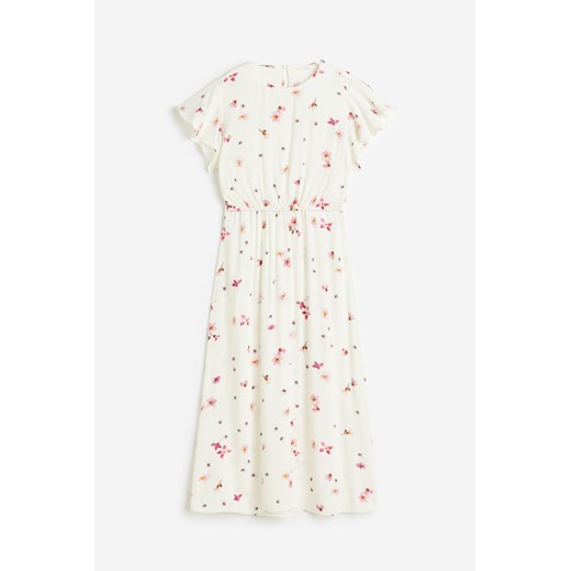 H & M - MAMA Krepowana sukienka dla karmiącej - Biały ze sklepu H&M w kategorii Sukienki ciążowe - zdjęcie 170749915