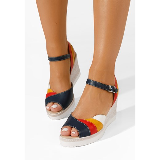 Wielokolorowy sandały na koturnie Irvina ze sklepu Zapatos w kategorii Sandały damskie - zdjęcie 170753438