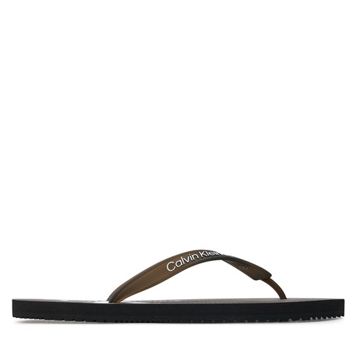 Japonki Calvin Klein Jeans Beach Sandal Glossy YM0YM00952 Black/Grey 0GM ze sklepu eobuwie.pl w kategorii Klapki męskie - zdjęcie 170753938