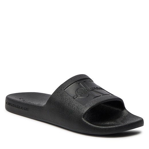 Klapki Calvin Klein Jeans Slide Monogram Debossed Eva YW0YW00102 Black BEH 35 eobuwie.pl