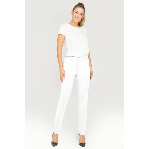 Spodnie klasyczne zwężane białe ze sklepu Tomasz Sar w kategorii Spodnie damskie - zdjęcie 170754845
