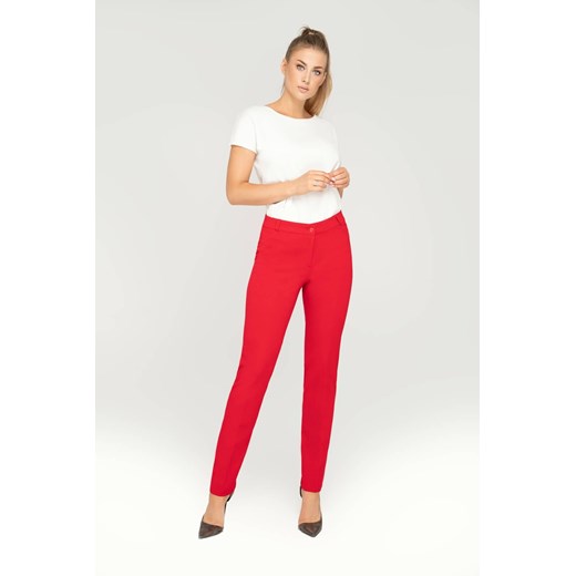 Spodnie klasyczne zwężane czerwone ze sklepu Tomasz Sar w kategorii Spodnie damskie - zdjęcie 170754897