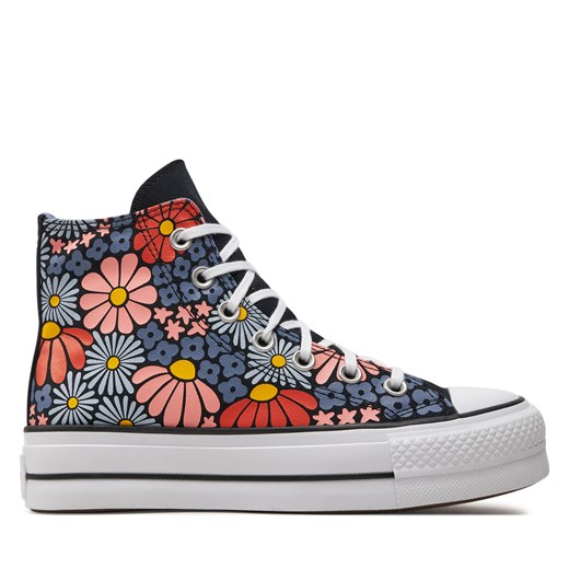 Trampki Converse Chuck Taylor All Star Lift Platform Floral A08112C Black/White/Pale Magma ze sklepu eobuwie.pl w kategorii Trampki damskie - zdjęcie 170758395