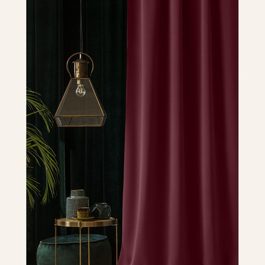 ZASŁONA AURA - Bordowa 140x250 SREBRNA PRZELOTKA Room99 One Size okazja Room99