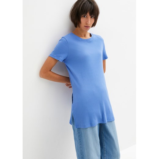 Długi shirt z rozcięciem ze sklepu bonprix w kategorii Bluzki damskie - zdjęcie 170766855