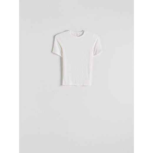 Reserved - T-shirt z wiskozą - biały Reserved XS Reserved
