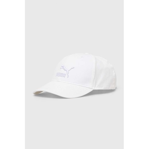 Puma czapka z daszkiem bawełniana Archive Logo BB Cap kolor biały z aplikacją 22554 ze sklepu PRM w kategorii Czapki z daszkiem damskie - zdjęcie 170769578