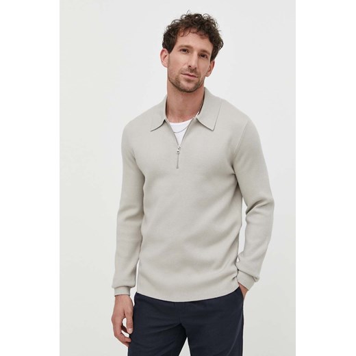 Samsoe Samsoe sweter GUNA męski kolor beżowy M22400055 ze sklepu PRM w kategorii Swetry męskie - zdjęcie 170769659