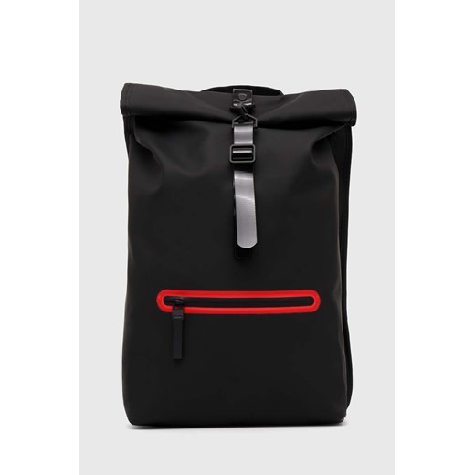Rains plecak kolor czarny duży gładki ze sklepu PRM w kategorii Plecaki - zdjęcie 170770156
