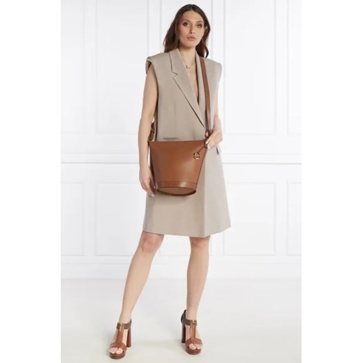 Listonoszka brązowa Michael Kors na ramię matowa średnia