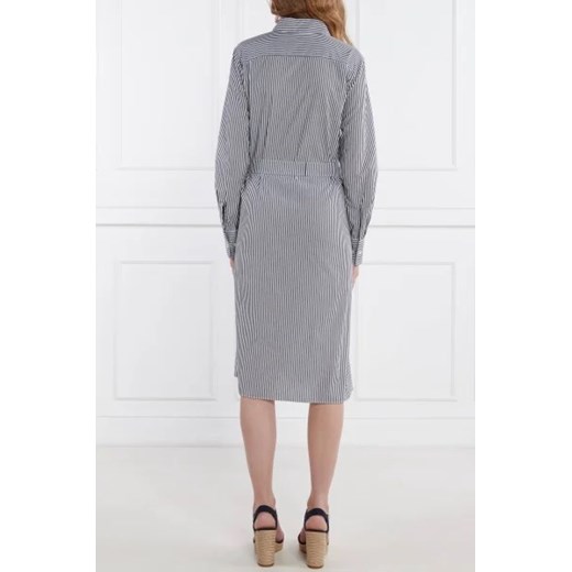 Sukienka Tommy Hilfiger z długimi rękawami szara mini casual z paskiem 