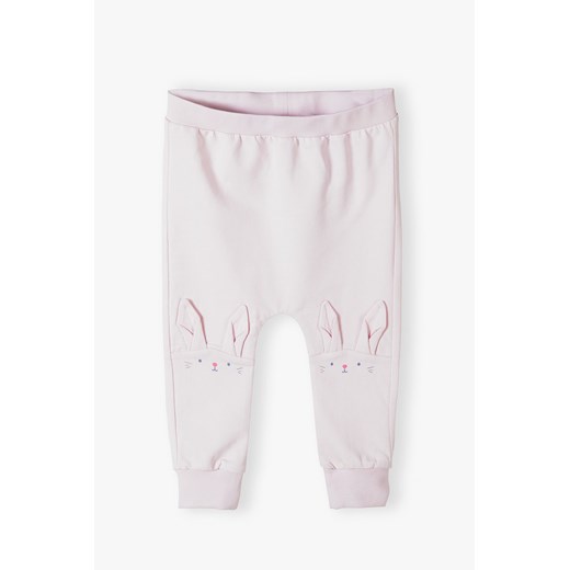 Różowe bawełniane spodnie niemowlęce z aplikacją 3D 5.10.15. 74 5.10.15