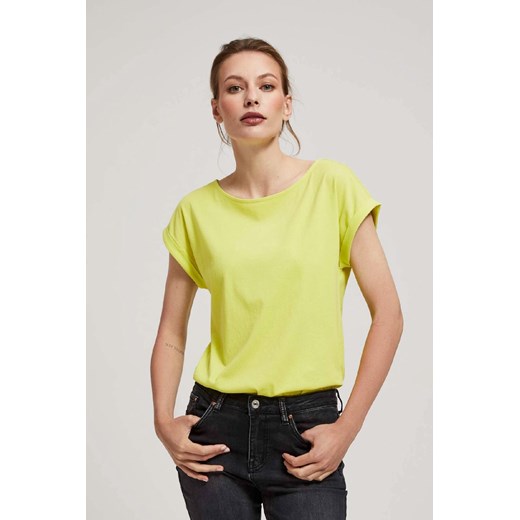 Bawełniany t-shirt damski gładki- limonkowy ze sklepu 5.10.15 w kategorii Bluzki damskie - zdjęcie 170772395