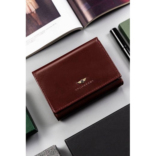 Elegancki portfel damski ze skóry naturalnej — Peterson bordowy ze sklepu 5.10.15 w kategorii Portfele damskie - zdjęcie 170772457