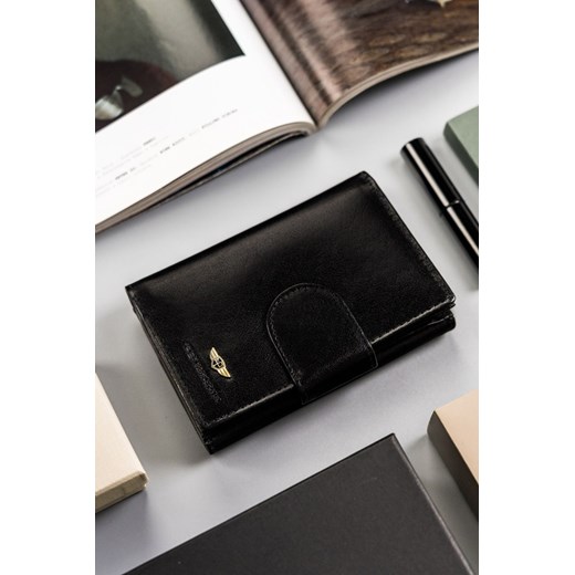 Peterson skórzany, średni portfel damski na zatrzask- czarny ze sklepu 5.10.15 w kategorii Portfele damskie - zdjęcie 170772549