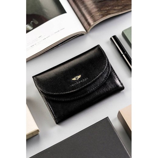 Klasyczny, skórzany portfel damski na zatrzask — Peterson czarny ze sklepu 5.10.15 w kategorii Portfele damskie - zdjęcie 170772568