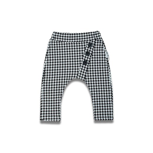 Bawełniane spodnie dresowe czarno-białe w pepitkę dla dziewczynki ze sklepu 5.10.15 w kategorii Spodnie dziewczęce - zdjęcie 170772668