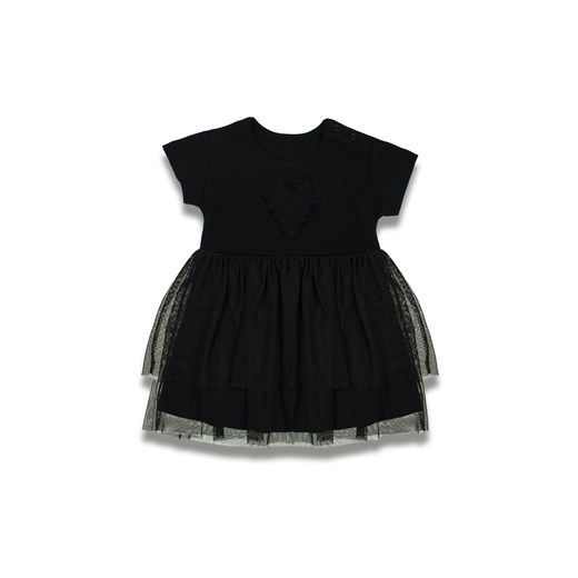 Sukienka niemowlęca dla dziewczynki z krótkim rękawem czarna ze sklepu 5.10.15 w kategorii Sukienki niemowlęce - zdjęcie 170772678