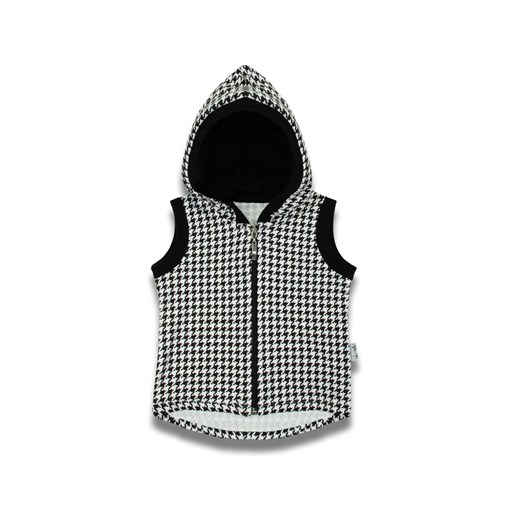 Bawełniany  bezrękawnik dziewczęcy czarno-biały w pepitkę ze sklepu 5.10.15 w kategorii Kamizelki niemowlęce - zdjęcie 170772757