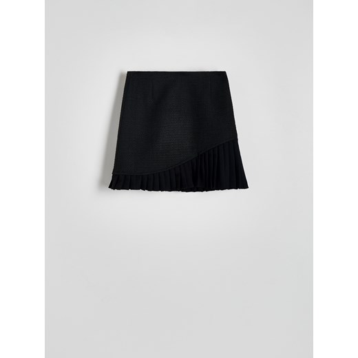 Reserved - Spódnica z asymetryczną falbaną - czarny Reserved M Reserved