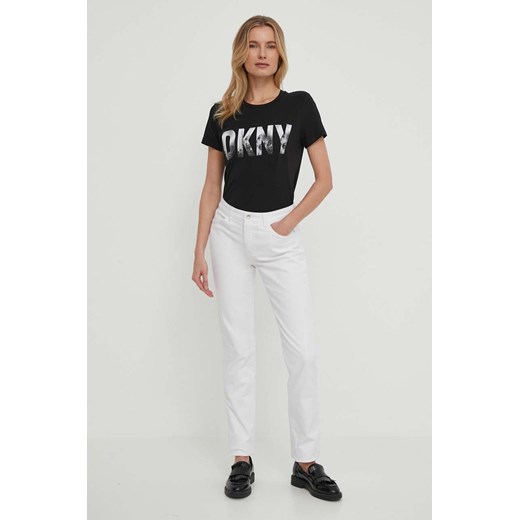 Bluzka damska DKNY czarna z krótkim rękawem 