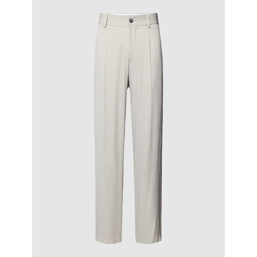 Spodnie do garnituru o kroju regular fit z zakładkami w pasie ze sklepu Peek&Cloppenburg  w kategorii Spodnie męskie - zdjęcie 170778456