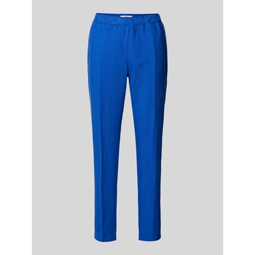 Lniane spodnie o skróconym kroju z elastycznym pasem ze sklepu Peek&Cloppenburg  w kategorii Spodnie damskie - zdjęcie 170778658