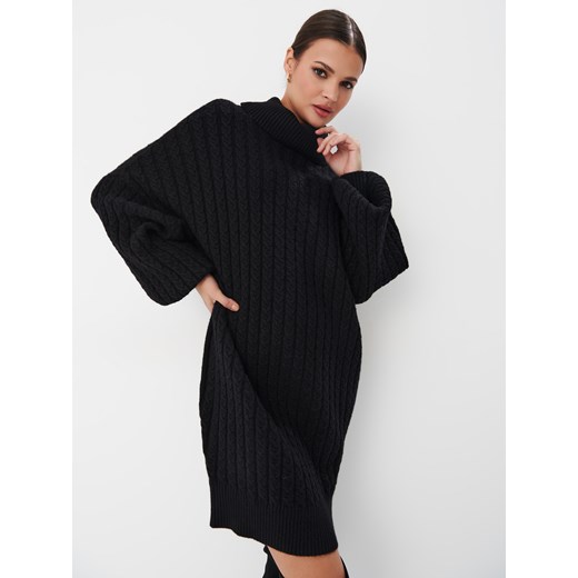 Mohito - Swetrowa sukienka mini z wiskozą - czarny ze sklepu Mohito w kategorii Sukienki - zdjęcie 170779316