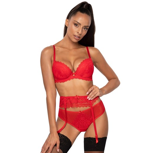 Biustonosz push-up czerwony Estelle M-0198/11/2, Kolor czerwony, Rozmiar 85B, Mat ze sklepu Intymna w kategorii Biustonosze - zdjęcie 170781725