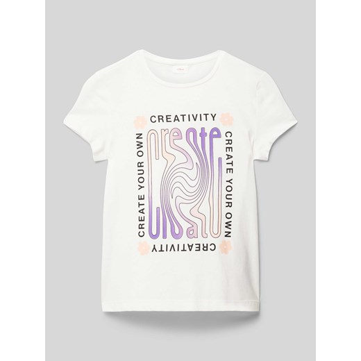 T-shirt z nadrukiem ze sloganem ze sklepu Peek&Cloppenburg  w kategorii Bluzki dziewczęce - zdjęcie 170781835
